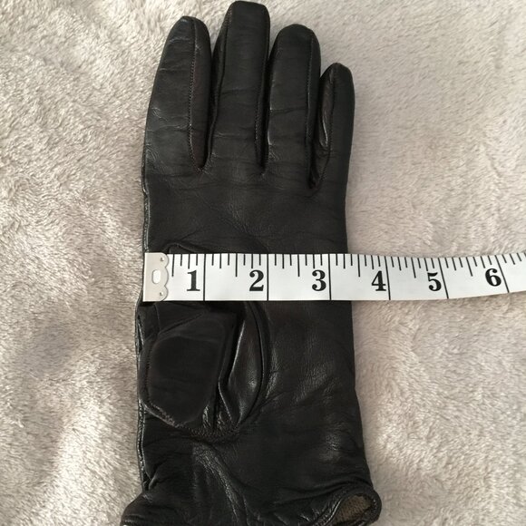 Dark Brown/Black leather gloves sz 7 - Picture 8 of 9